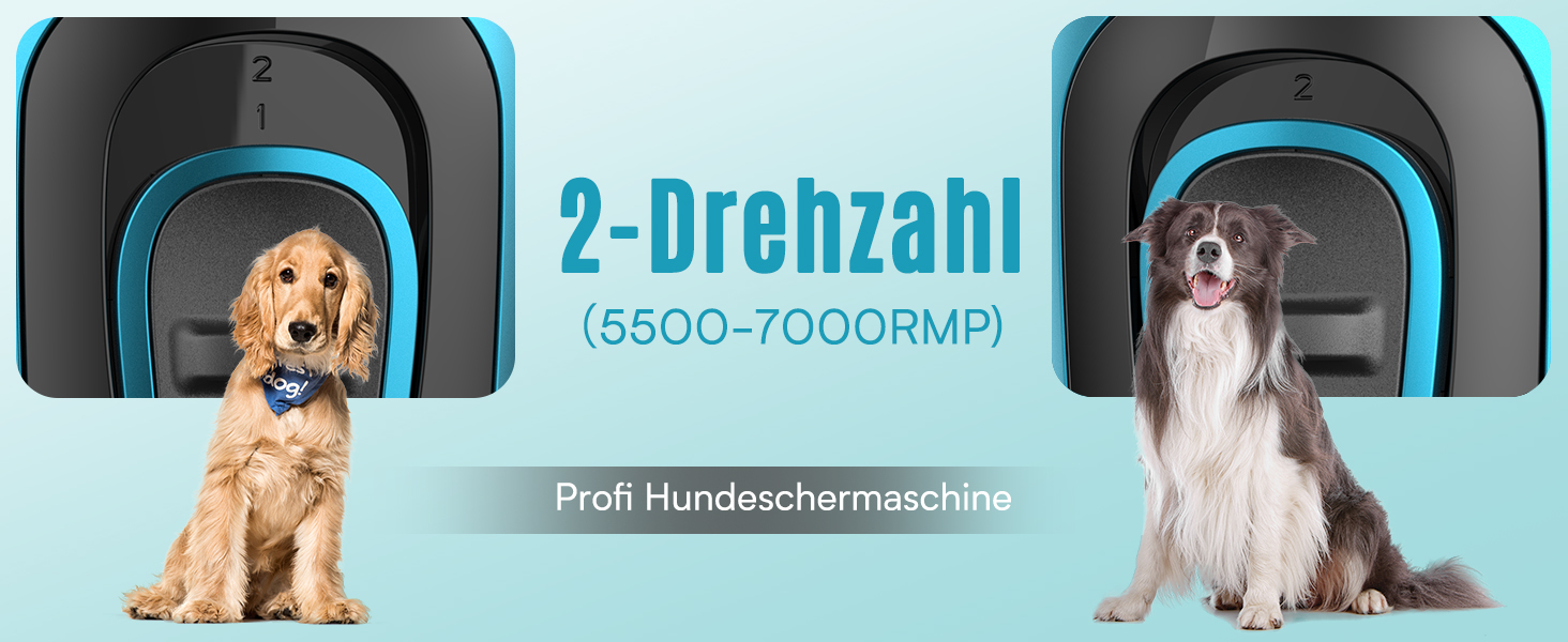 Машинка для стрижки собак та котів Oneisall 2-в-1, професійна, для довгошерстих та сплутаних порід, потужна, блакитна
