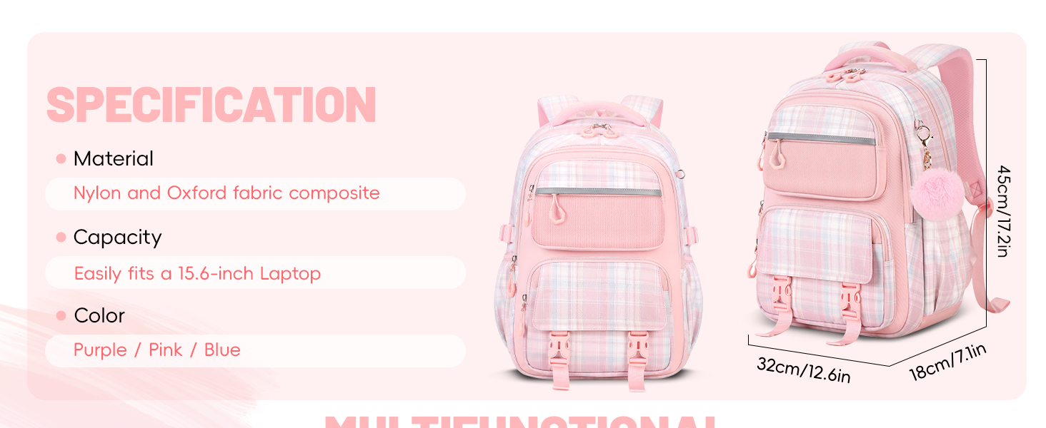 Дитячий рюкзак Tanou для дівчаток, шкільний, ергономічний, великий, модний, в ліловому кольорі