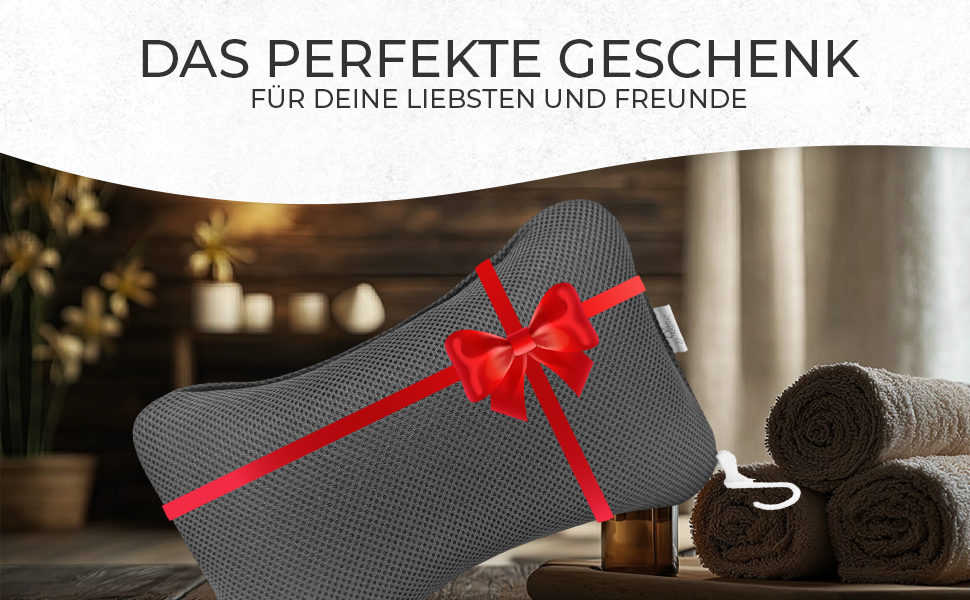 Подушка для ванни з сіткою для прання - Максимальний комфорт та релаксація з Air Mesh технологією. Подушка для ванни з 4 міцними присосками. Підтримка шиї/голови (Сірий)