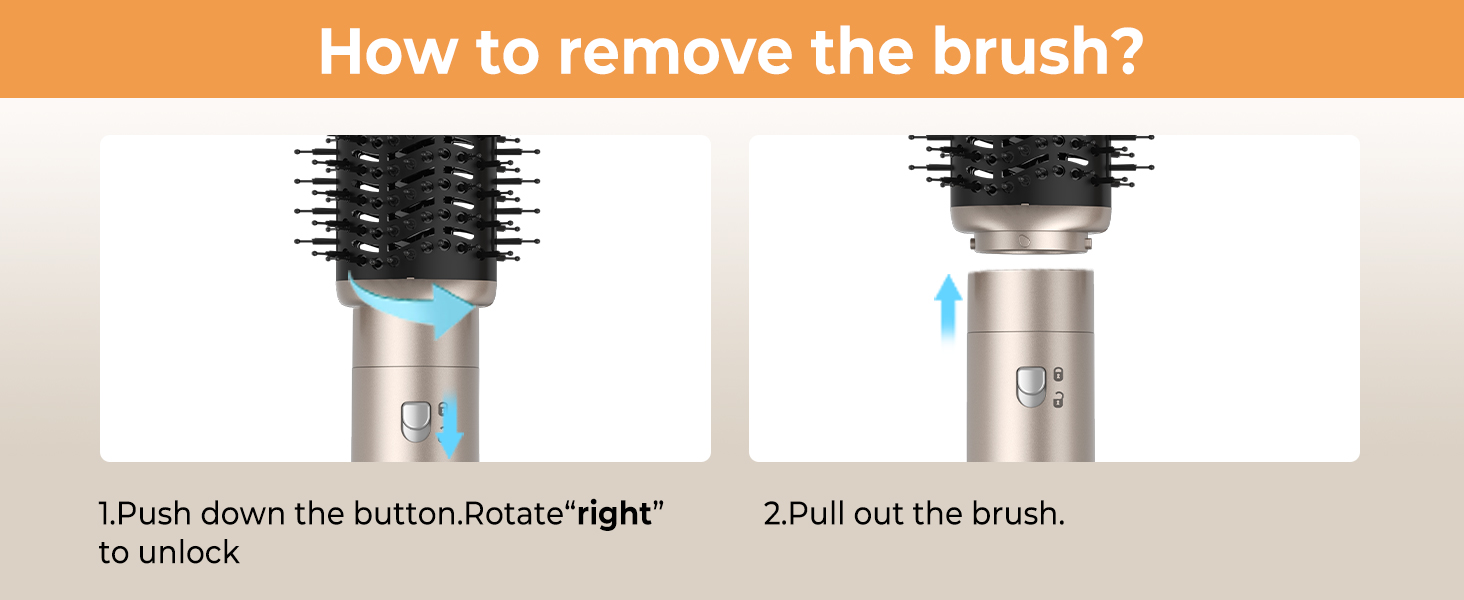 Професійний стайлер для волосся 6-в-1 з автоматичним завиванням, фен, круглі щітки, термощітка, випрямляч, мультистайлер Airbrush, подарунковий набір (Золотий)