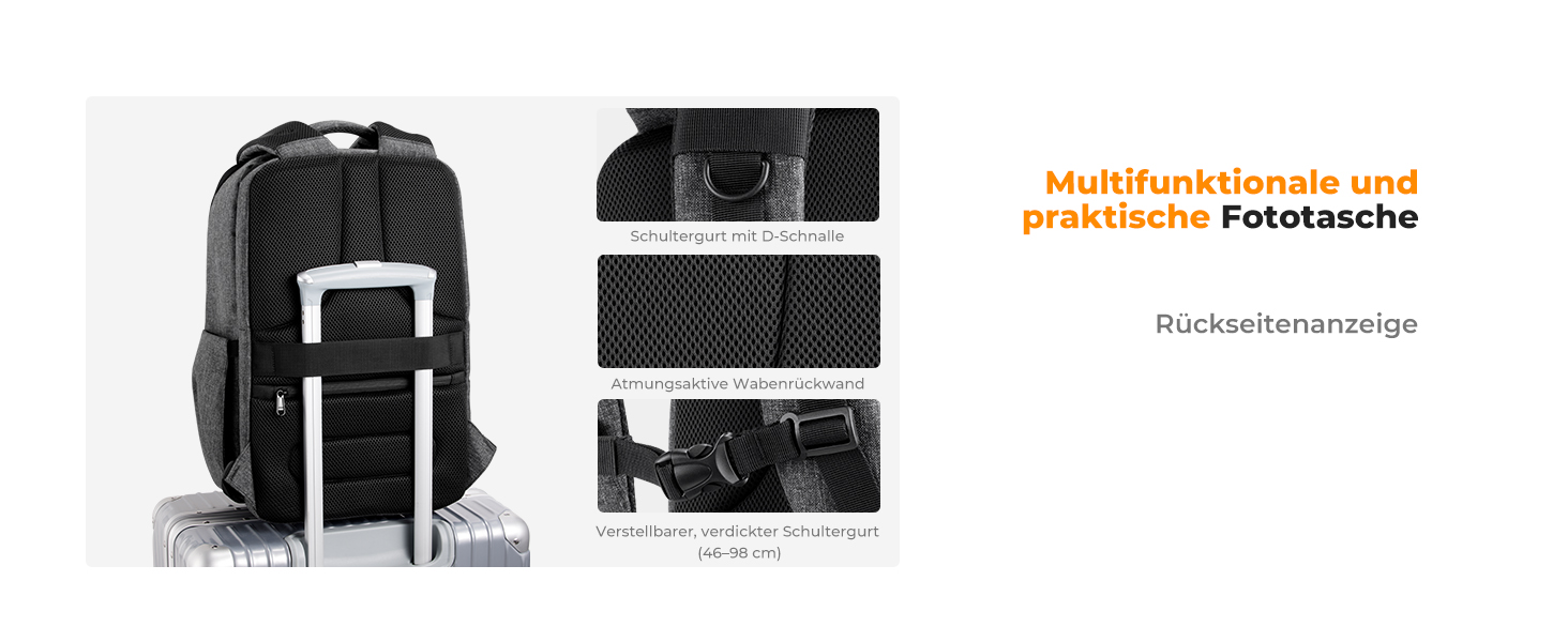 Рюкзак для камери K&F Concept з жорсткою оболонкою, відділенням для ноутбука 15.6