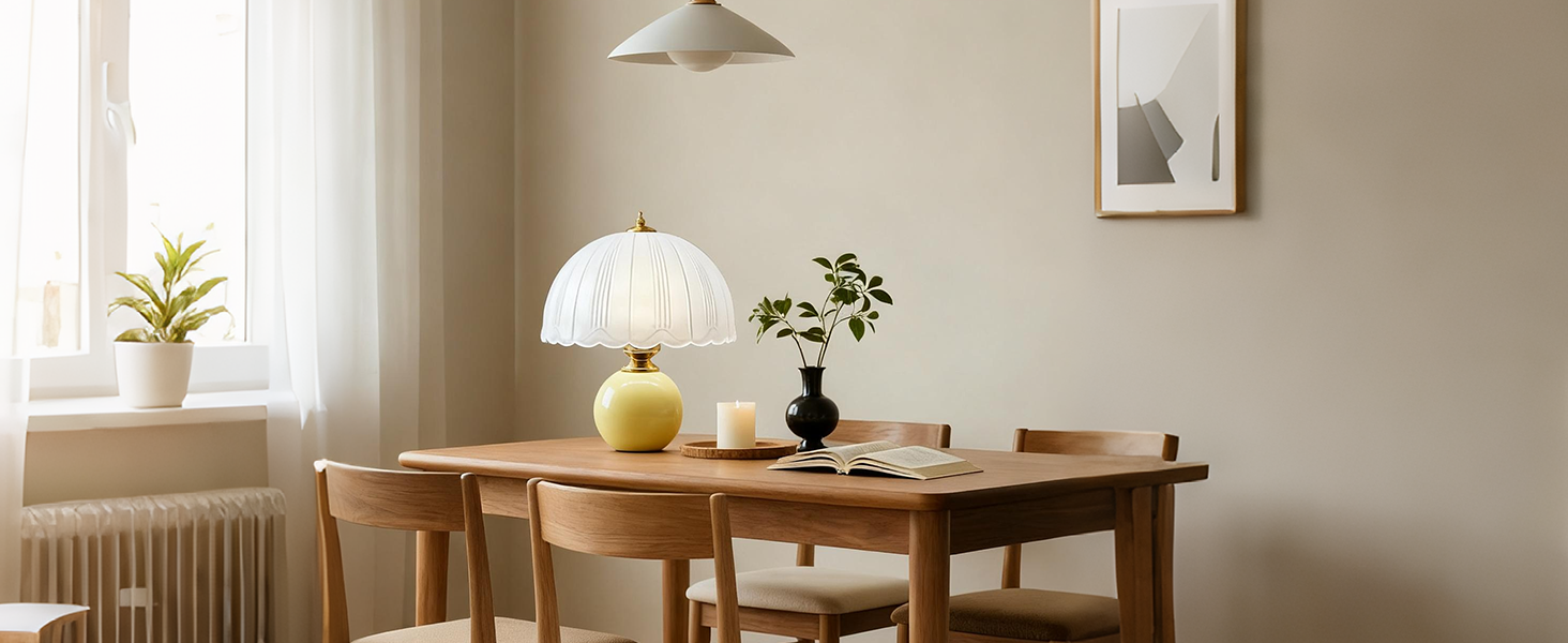 LED настільна лампа, невеликий скляний світильник з 3 режимами кольору, вінтажний приліжний світильник для вітальні та спальні