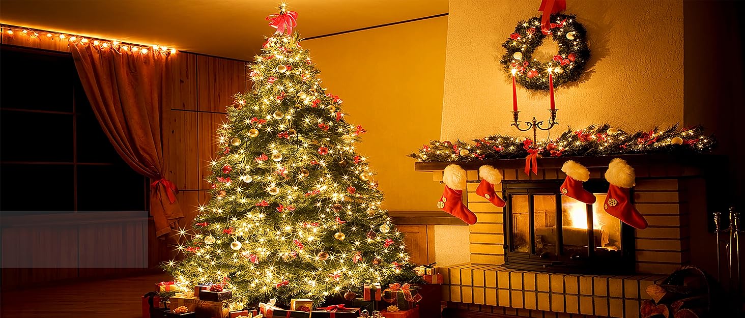 Гірлянда святкова LED 10 метрів, 100 світлодіодів, з пультом дистанційного керування, 8 режимів, вологостійка, для декору саду, вечірки, тераси, балкону (багатокольорова)