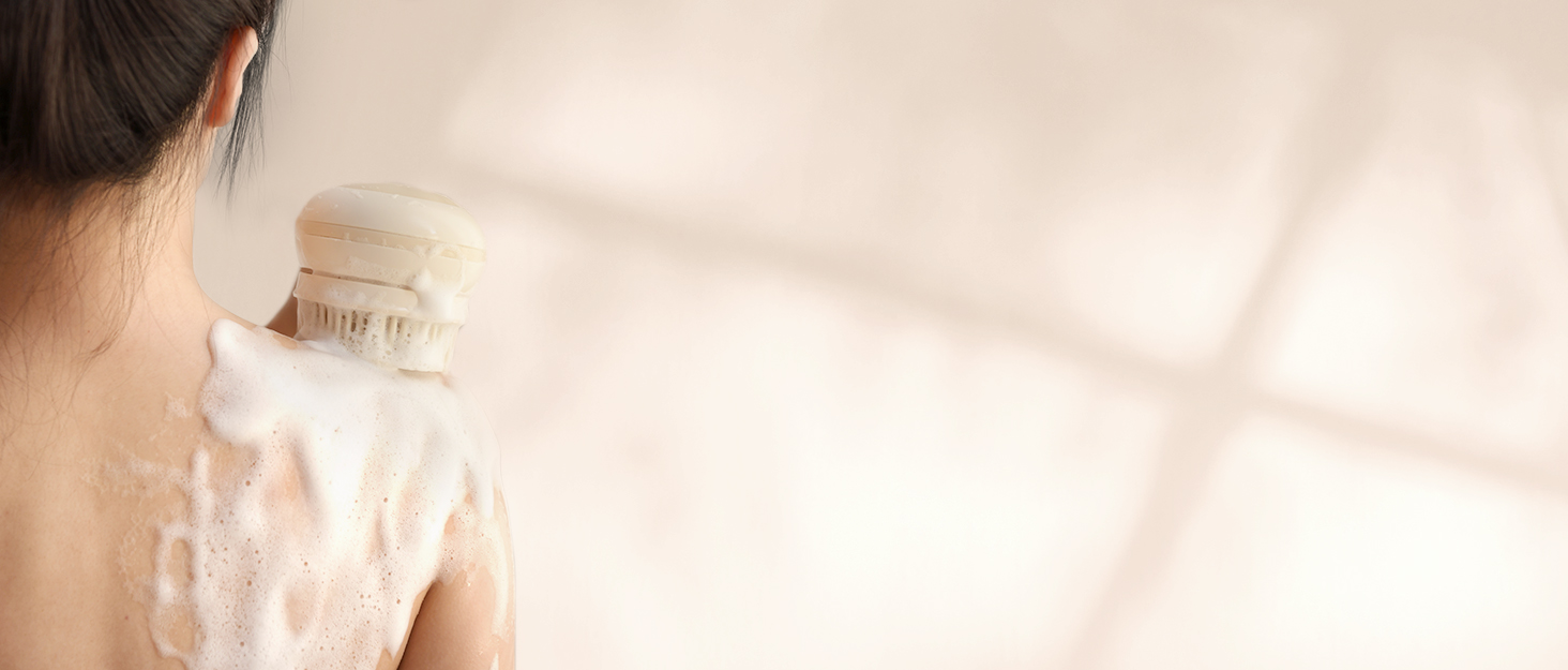 Електрична щітка для спини Gentle Exfoliating, з довгим ручним, для глибокого очищення, для жінок, чоловіків, літніх людей, рожевого кольору