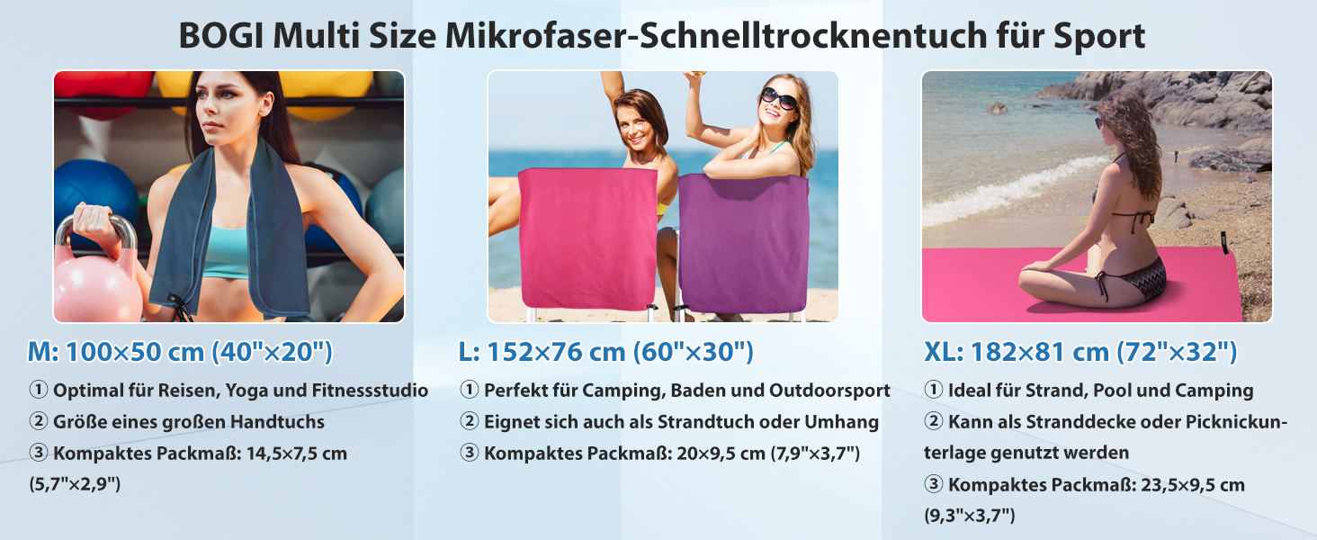 Рушник з мікрофібри BOGI, швидковисихаючий, м'який, легкий, для фітнесу, супер вбираючий, ультракомпактний, Navy Blue, 50x100 см