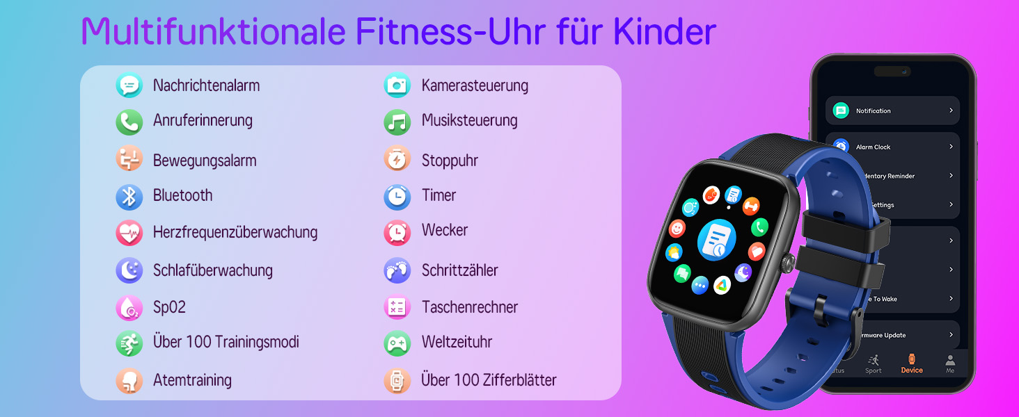 Дитячий розумний годинник Smartwatch Kinder з водозахистом та фітнес-трекером. 1,75