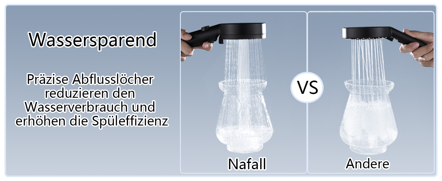 Фільтр для душу Nafall, душова лійка з фільтром, 5 режимів, економна водозбірна лійка для важкої води, видаляє важкі метали, хлор, бактерії, хром, чорний, 4 фільтри