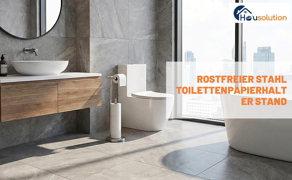 Тримач для туалетного паперу Housolution з матовим нікелем, стійка підставка з металевою базою та поворотним механізмом, нержавіюча сталь для ванної кімнати