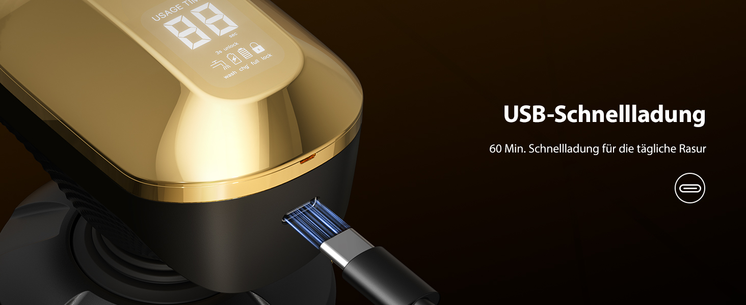 Машинка для стрижки волосся чоловіча електрична 5-в-1 Titan (Gold) IPX7, USB-C, LED-дисплей