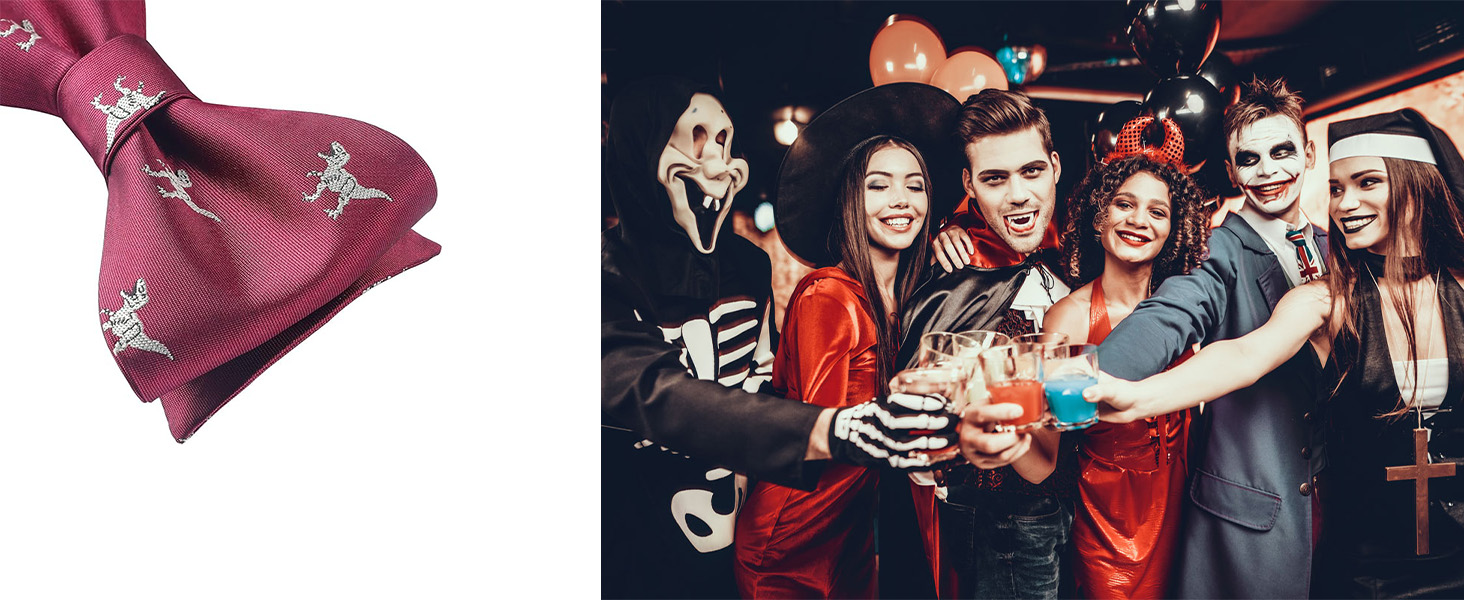 HISDERN Чоловіча краватка-метелик з кишеньковим хустинкою, комплект. Краватка-метелик для чоловіків у горошок/з принтом тварин, для весілля, вечірки, темно-синій/білка