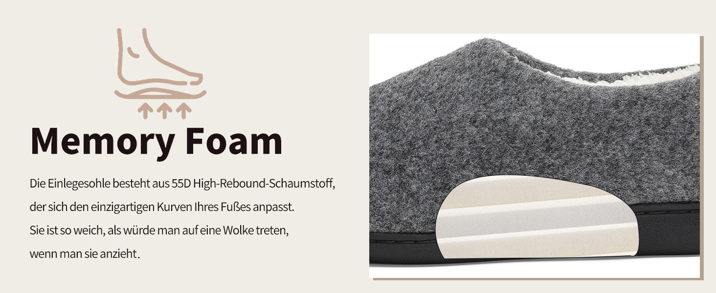 Тапочки халатні Mishansha зимові, теплий memory foam, підошва з твердим протектором, розмір 36-47, білий (сірий, 40/41 EU)