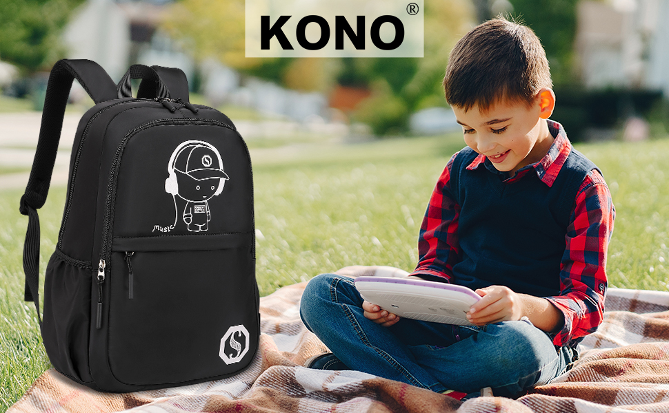 KONO Рюкзак для школи 3-в-1, Набір: рюкзак, сумка через плече, пенал, для ноутбука 15.6