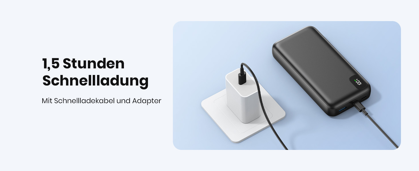 Power Bank A ADDTOP 20000mAh 65W: зарядний пристрій для ноутбука, iPhone, iPad. 2 USB-C, 1 USB-A. Чорний
