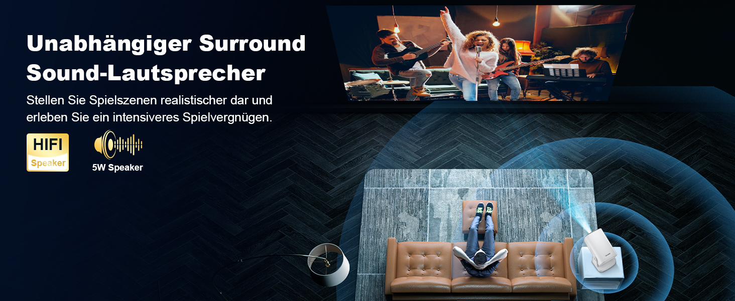 Проектор Salange P92Max ST: 4K, Android 13, WiFi, Bluetooth 5.2, Автофокус, Вбудовані YouTube/PrimeVideo/D+, 12000 лм, 5W динамік