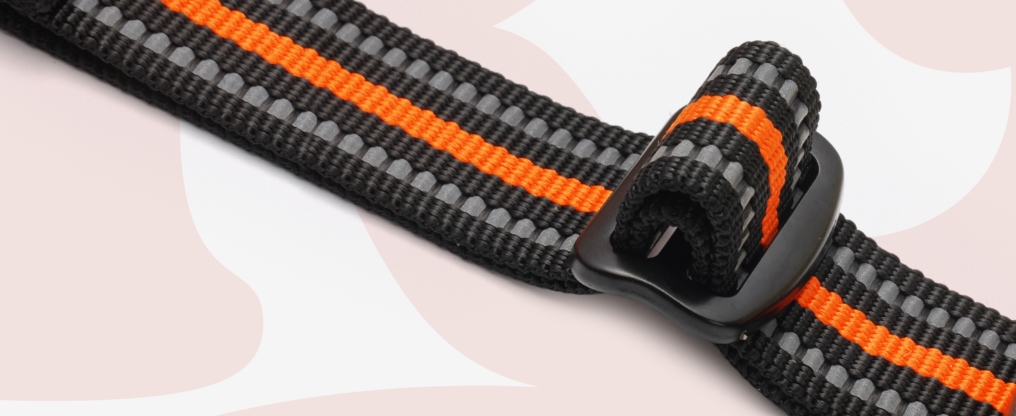 Нашийник для собак Rabbitgoo великих порід, регульований, анти-тяга, з ручкою, м'який, світловідбиваючий, помаранчевий, L (1 шт.)