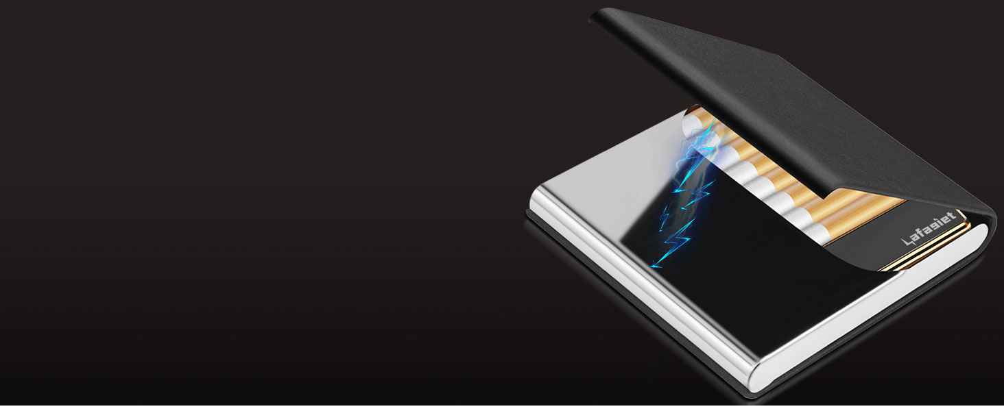 Чохол для сигарет Lafagiet з запальничкою для 84мм Regular King Size, ультратонкий, шкіряний, для чоловіків, бізнес, подарунок