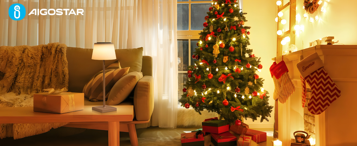 Світлодіодна настільна лампа Aigostar акумуляторна бездротова, димується сенсорним дотиком, 3 режими світла, водонепроникна IP54 для дому та саду (Світло-коричнева)