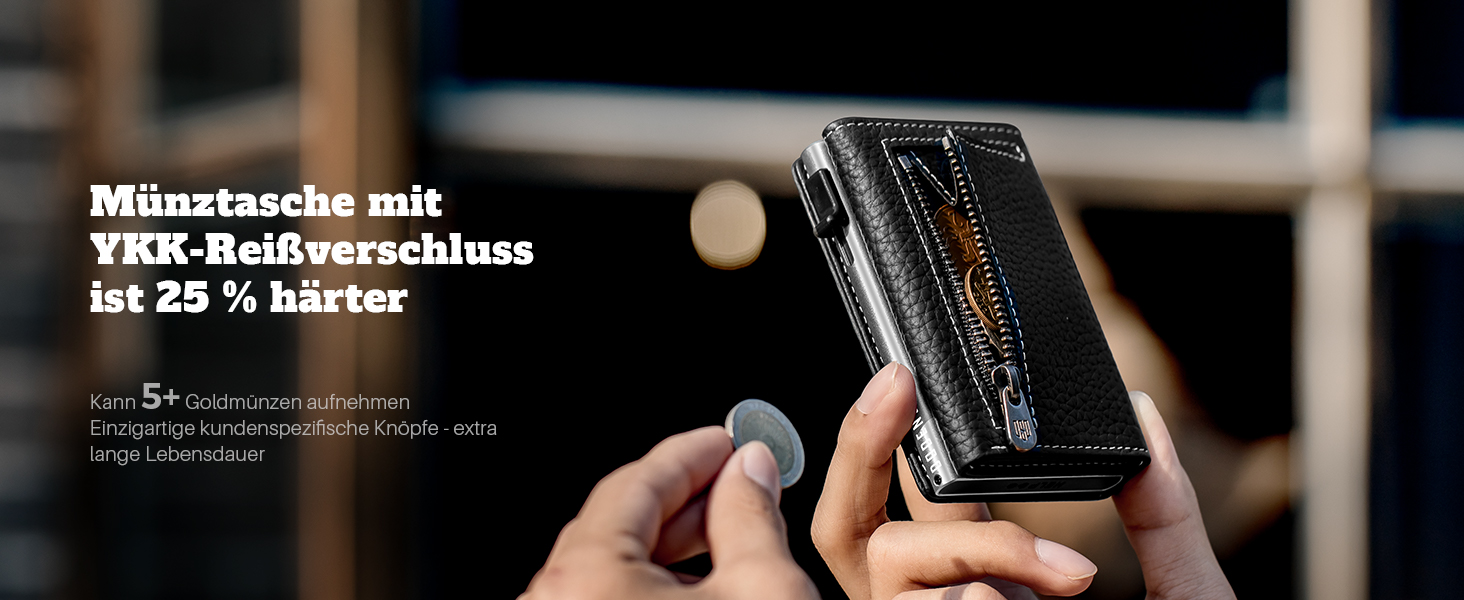 Портмоне DODENSHA® MagSnap для чоловіків з RFID захистом та відділенням для AirTag® I Кредитниця для 10+ карток I Портмоне з монетницею I (Чорний)