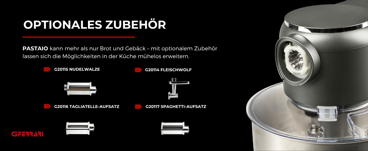 Планетарний міксер G3 Ferrari Pastaio, нержавіюча сталь, антрацит