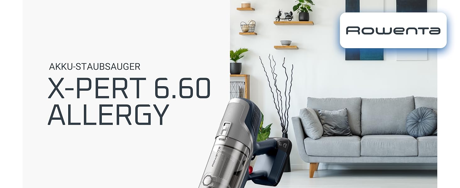 Бездротовий пилосос Rowenta X-Pert 6.60: акумуляторний, 100W, 45 хв роботи, без мішка, LED-насадка, легкий, 0,55 л, насадка для щілин, кріплення, чорний, RH6831EO (сірий/срібний)