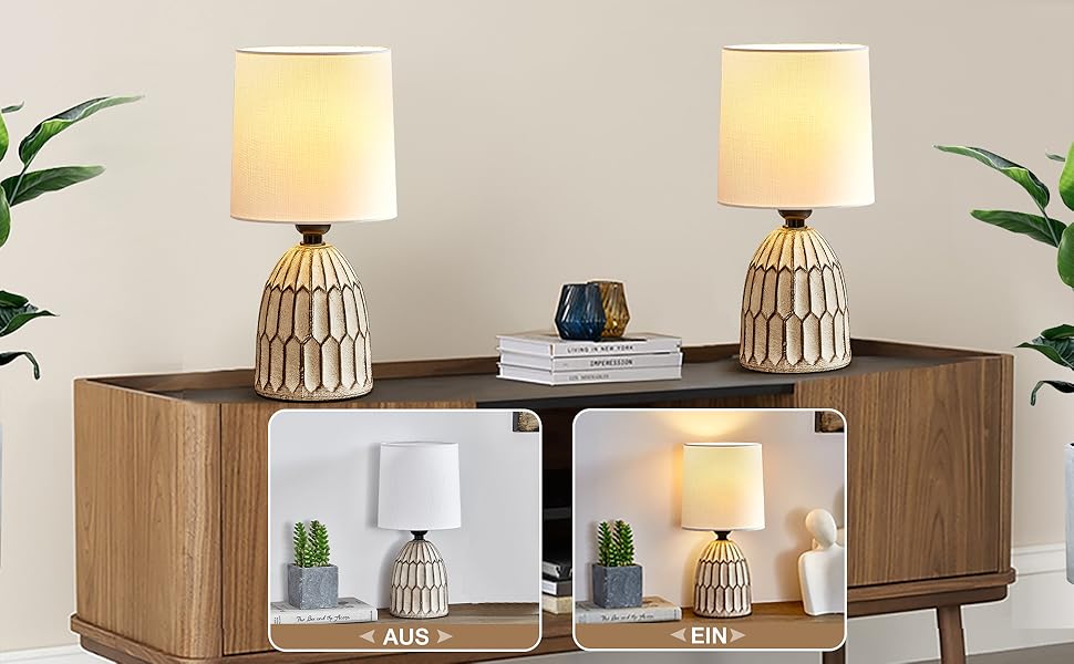 Настільна лампа GyroVu з ротангу, 2 шт. в наборі, бохо-стиль, патрон E27, для спальні, вітальні, читання