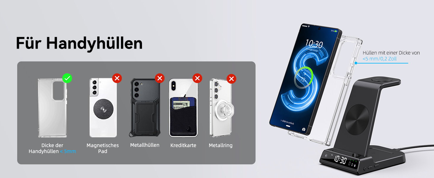 Бездротовий зарядний пристрій 3-в-1 для Samsung Galaxy S25 Ultra, Watch 8/7/Ultra, Buds, чорний