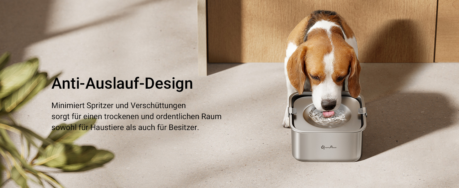 Миска для собак DownyPaws 3L з нержавіючої сталі, анти-розбризкування, чорна, для дому та вулиці