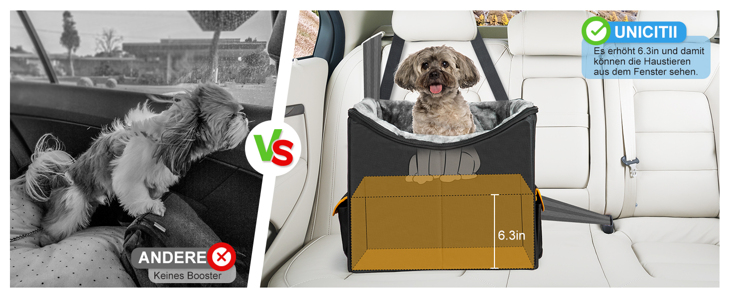 Автомобільний лежак для собак, чорний, до 9 кг - трансформер для переднього сидіння та заднього сидіння