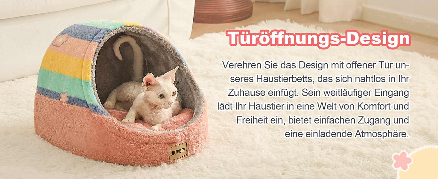 Кігтечка для котів Jiupety: будиночок-кіготь, лежанка з неслизьким дном, зручне гніздечко, розмір M (41x41x33 см), кольоровий, для котів