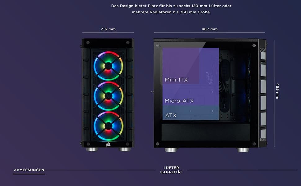 Корпус для ПК Corsair iCUE 465X RGB Mid-Tower ATX, білий (загартоване скло, 3 вентилятори LL120 RGB, Smart Glass)