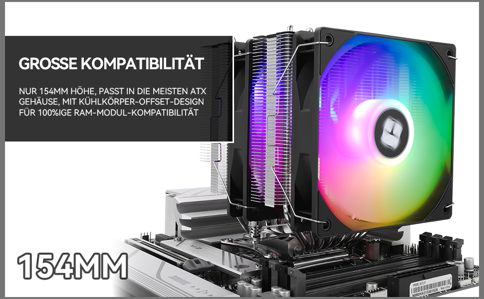 CPU кулер TR PS120SE ARGB з 7 тепловими трубками, Dual PWM вентилятор, технологія AGHP, під AMD AM4 AM5/Intel 1700/1150/1151/1200