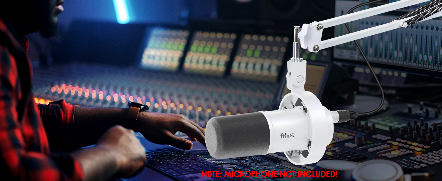 Кріплення для мікрофона FIFINE AM8 (білий) - кріплення-кран, штанга для мікрофона, сумісне з FIFINE Recording XLR/USB мікрофонами, стійка для настільного мікрофона AM8, адаптер 3/8' - 5/8' від YOUSHARES
