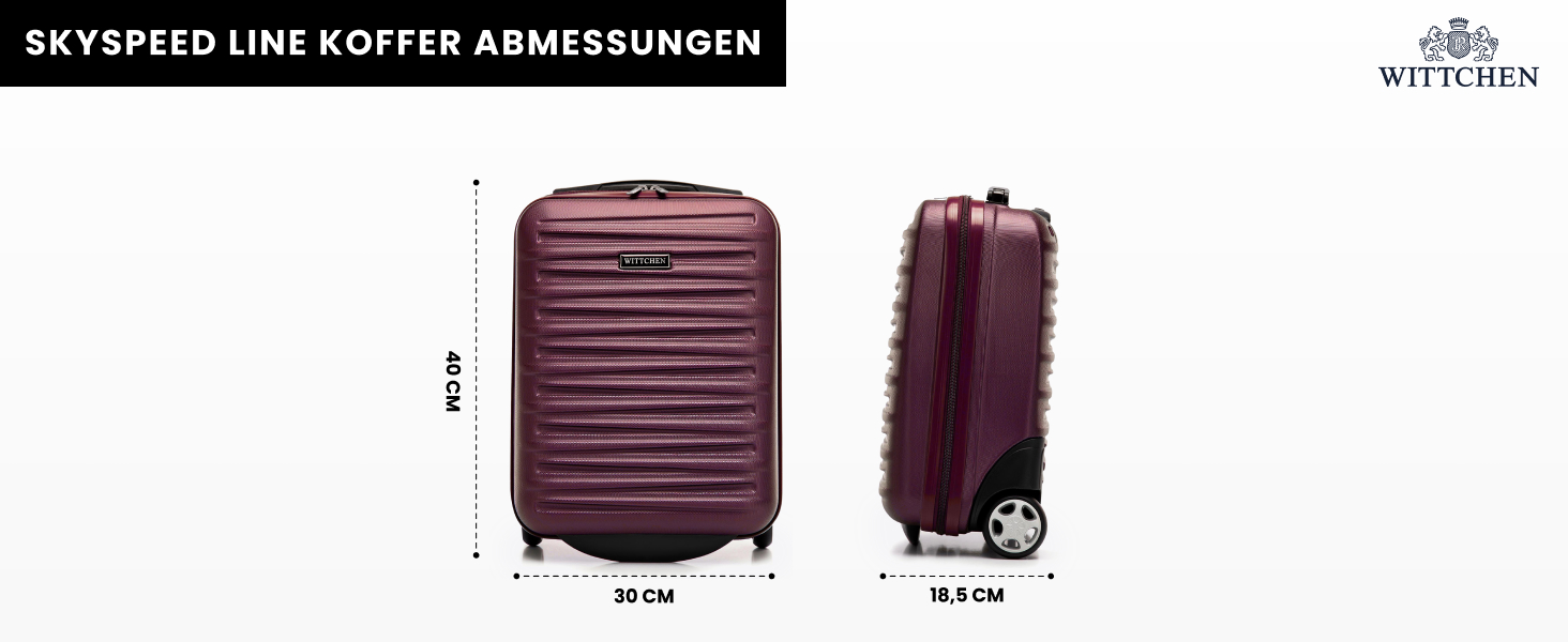 WITTCHEN Skyspeed Line: Великий валіза на колесах з ABS, для подорожей, з комбінаційним замком та телескопічною ручкою, 4 колеса, підходить для Lufthansa/Eurowings/Ryanair/Condor, колір каштанового дерева