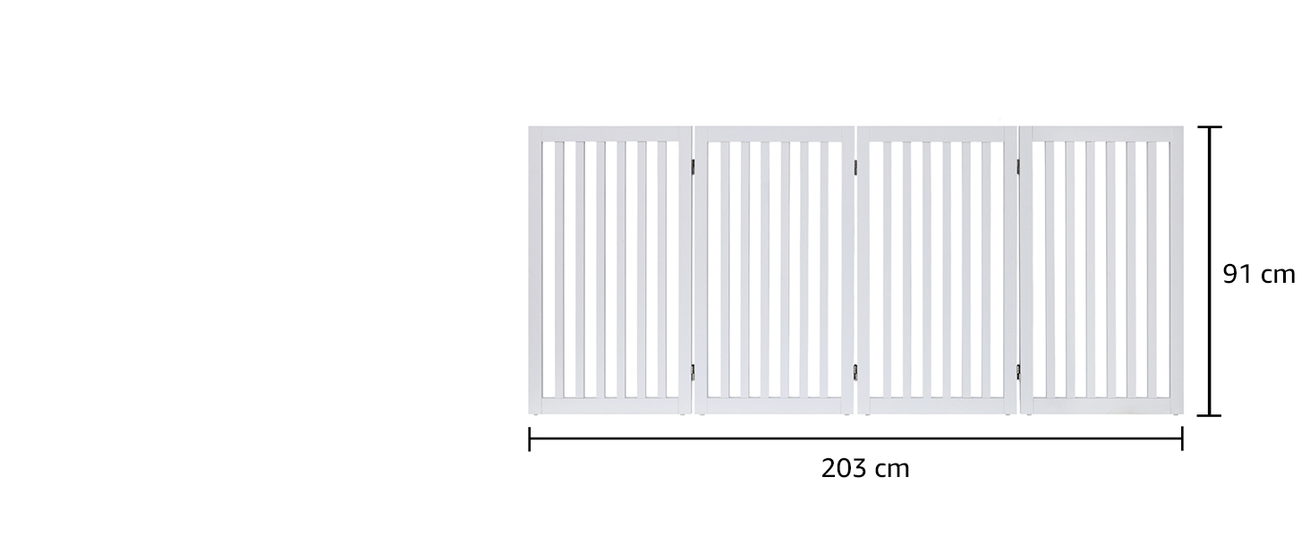 Захист для собак Unipaws: відбійник для сходів, без свердління, дерев'яне дитяче огорожа, розкладне, для каміна, з ніжками, білий (4 елементи, 91 см)