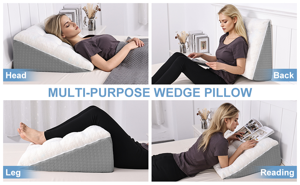 Підголовник для ліжка та дивана HAVARGO з піною з пам'яті - 55x55x25 см. Ергономічний підголовник для підтримки спини, рефлюксу та сну з апное. Ідеальний для читання та відпочинку.