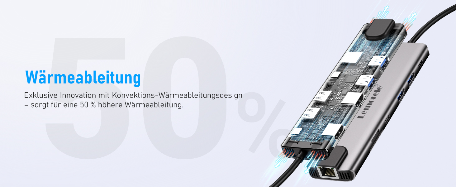 Док-станція USB-C з хабом: 2 HDMI, Gigabit Ethernet, 4 USB A, USB C 3.0, PD 100W, SD/TF, 1000Mbps RJ45, адаптер для Macbook, Lenovo, HP, Dell, Surface. Підтримка 2 моніторів