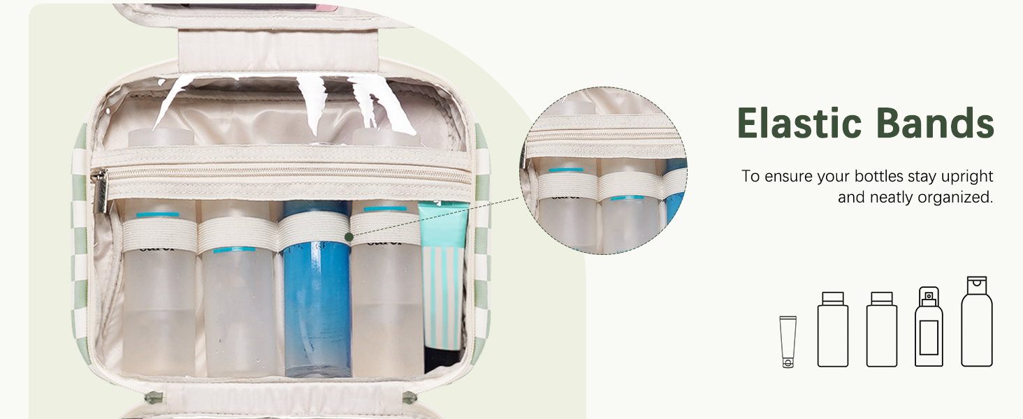 Косметичка для жінок Narwey з петлею для підвішування, велика, органайзер для косметики, сітка м'ятного кольору (середній)