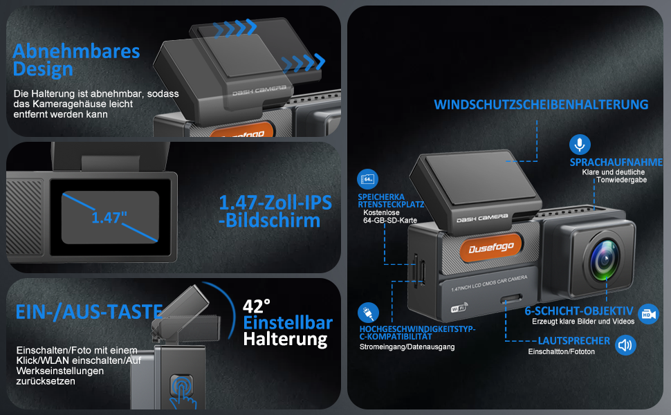 Відеореєстратор Auto Dashcam 2K з Wi-Fi, 64GB, Super Нічне Бачення, 170° Широкий Кут, G-сенсор, Циклічна Запис, IPS-дисплей, 24h Паркінг з Детектором Руху
