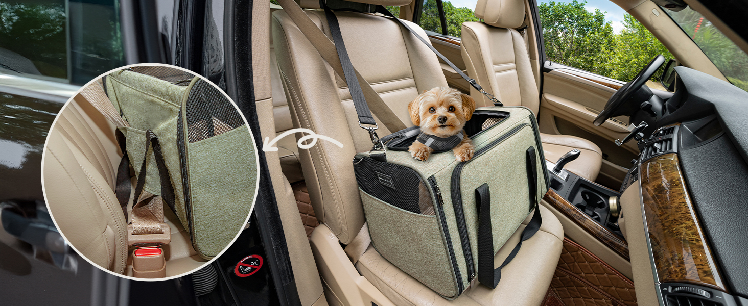 Транспортний бокс для кота/собаки Petsfit - складаний, зелений, M