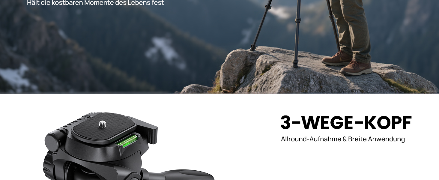 Штатив для камери та смартфона Lamicall Tripod: посилений трипод з швидким відкриттям, вантажопідйомність 8 кг, висота до 170 см, 4 рівні регулювання, помаранчевий