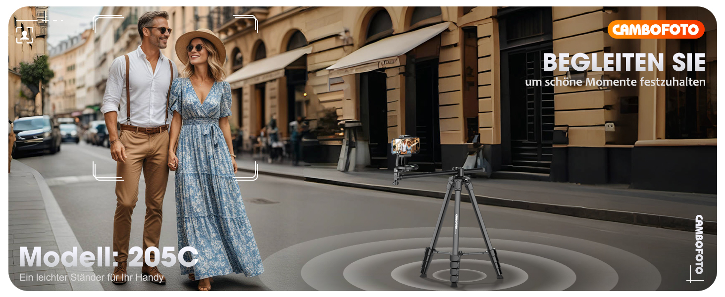 Штатив горизонтальний CAMBOFOTO 185 см для iPhone/камери, гнучкий, для відеозйомки, з сумкою