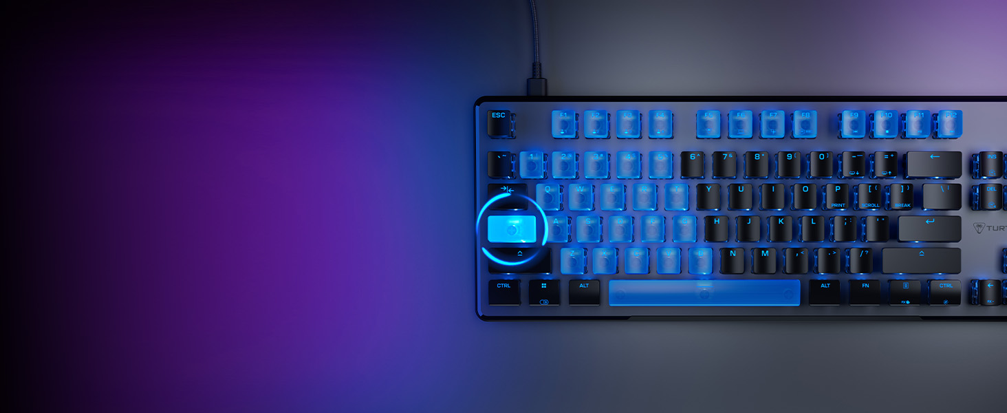 Turtle Beach Vulcan – ігрова механічна клавіатура Titan Switch для ПК з підсвічуванням AIMO RGB та анодованою алюмінієвою рамою (TKL Pro)