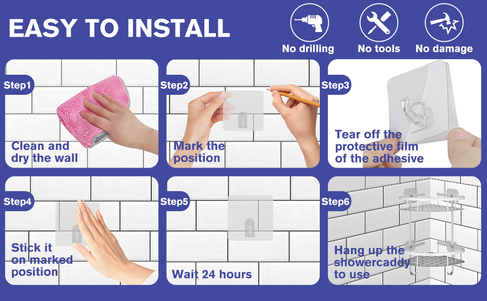 Поличка для душу Hawsam Badregale з алюмінію на 2 рівні, органайзер для шампуню, без свердління (срібло-трикутник)