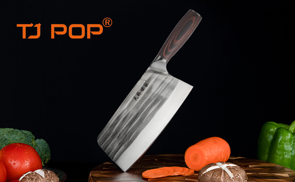 Кухонний ніж-тесак TJ POP Hackmesser для м'яса, 18 см, професійний, сталь 30Cr13, серія SEGA, для кухні та ресторану (Tc19080)