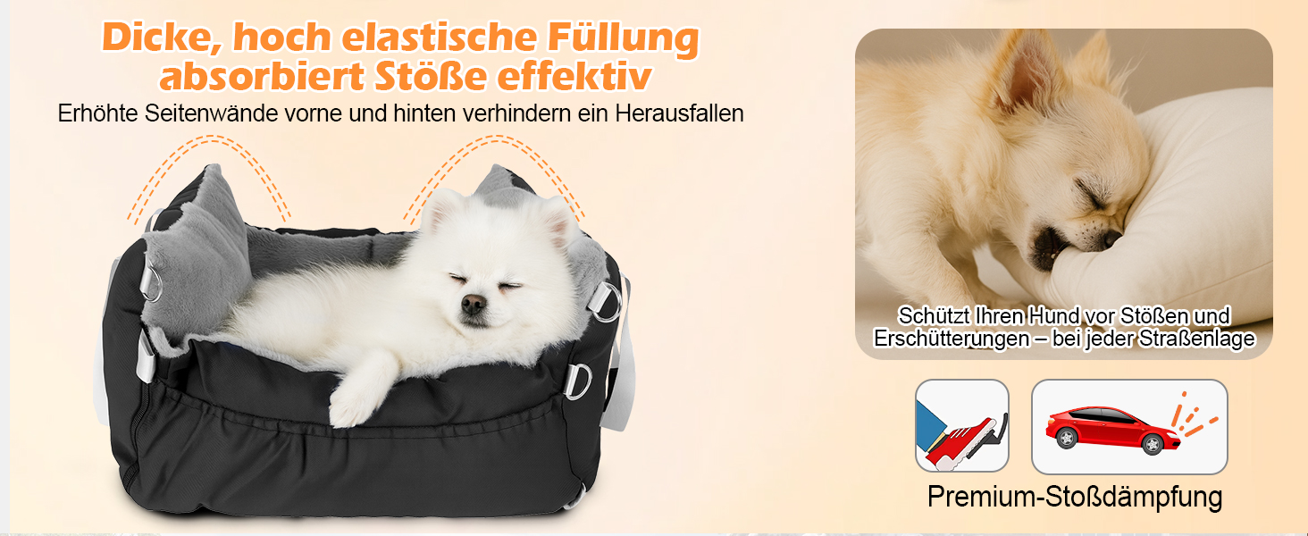 Автомобільний лежак для собак 3-в-1 - переноска, лежак, автокрісло для маленьких собак, чорний