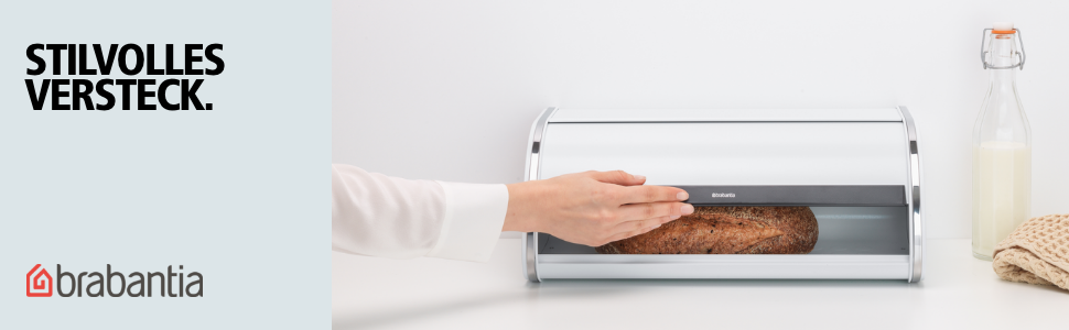 Контейнер для хліба Brabantia Rollbrotkasten, чорний мат, середній, для зберігання хліба, багелів та булочок