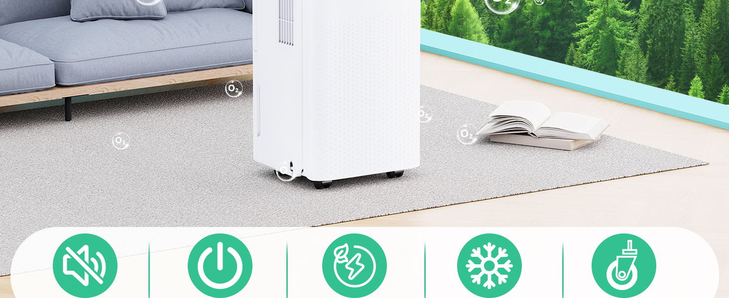 Електричний осушувач повітря 12л/день - тихий, з 3 режимами, таймером, автоматичною відтайкою та енергозбереженням для дому, квартири, підвалу