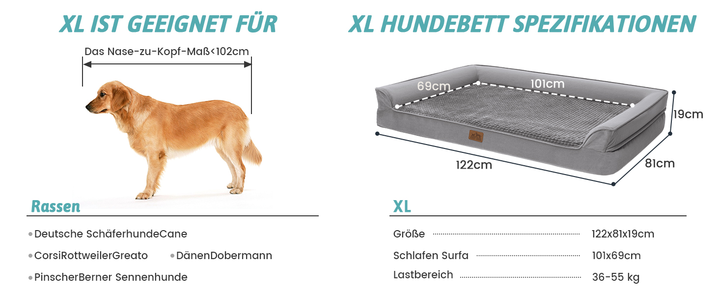 Ортопедичне ліжко для собак, маленьких порід, водовідштовхуваче, сіре, 76x51x19 см
