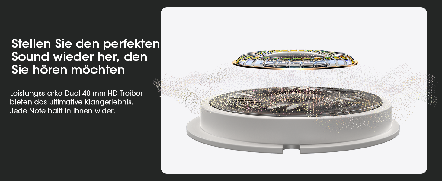 DOQAUS Бездротові навушники Over-Ear Bluetooth 5.3 з мікрофоном, 90 годин роботи, HiFi стерео звук, глибокі баси, сірий