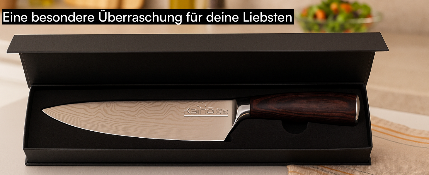 Преміум кухонний ніж для професіоналів та поціновувачів – 20,5 см, нержавіюча сталь 5Cr15, ергономічна ручка, подарункова коробка, довговічний та гострий ніж